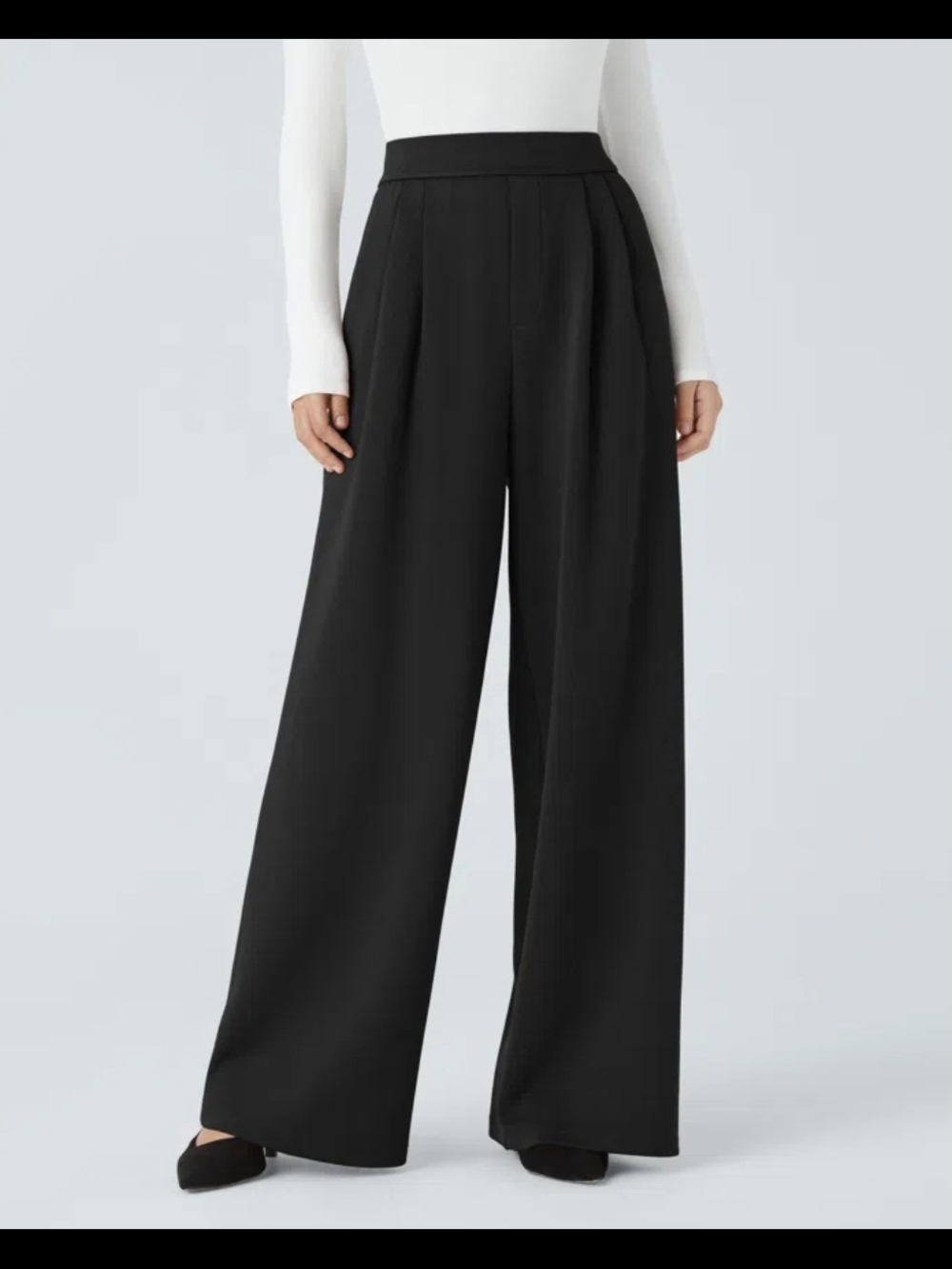 Halara Flex™ High Waisted Pocket Wide Leg Work Pants Size M REG BLACK #120B5